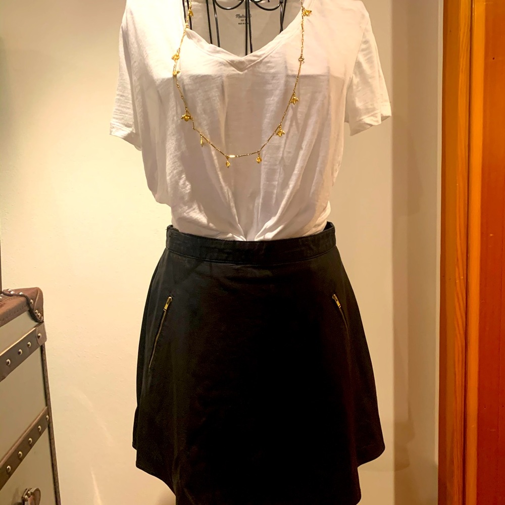 Vegan leather skater skirt